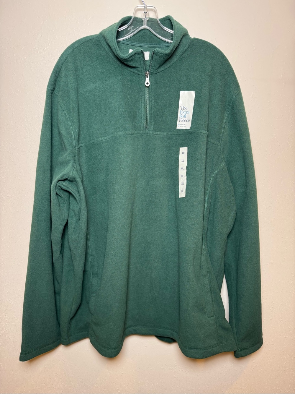 Men’s Dark Green Quarter-Zip Fleece Pullover XXL Croft & Barrow